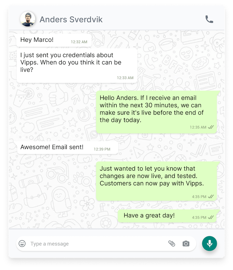 Whatsapp message support